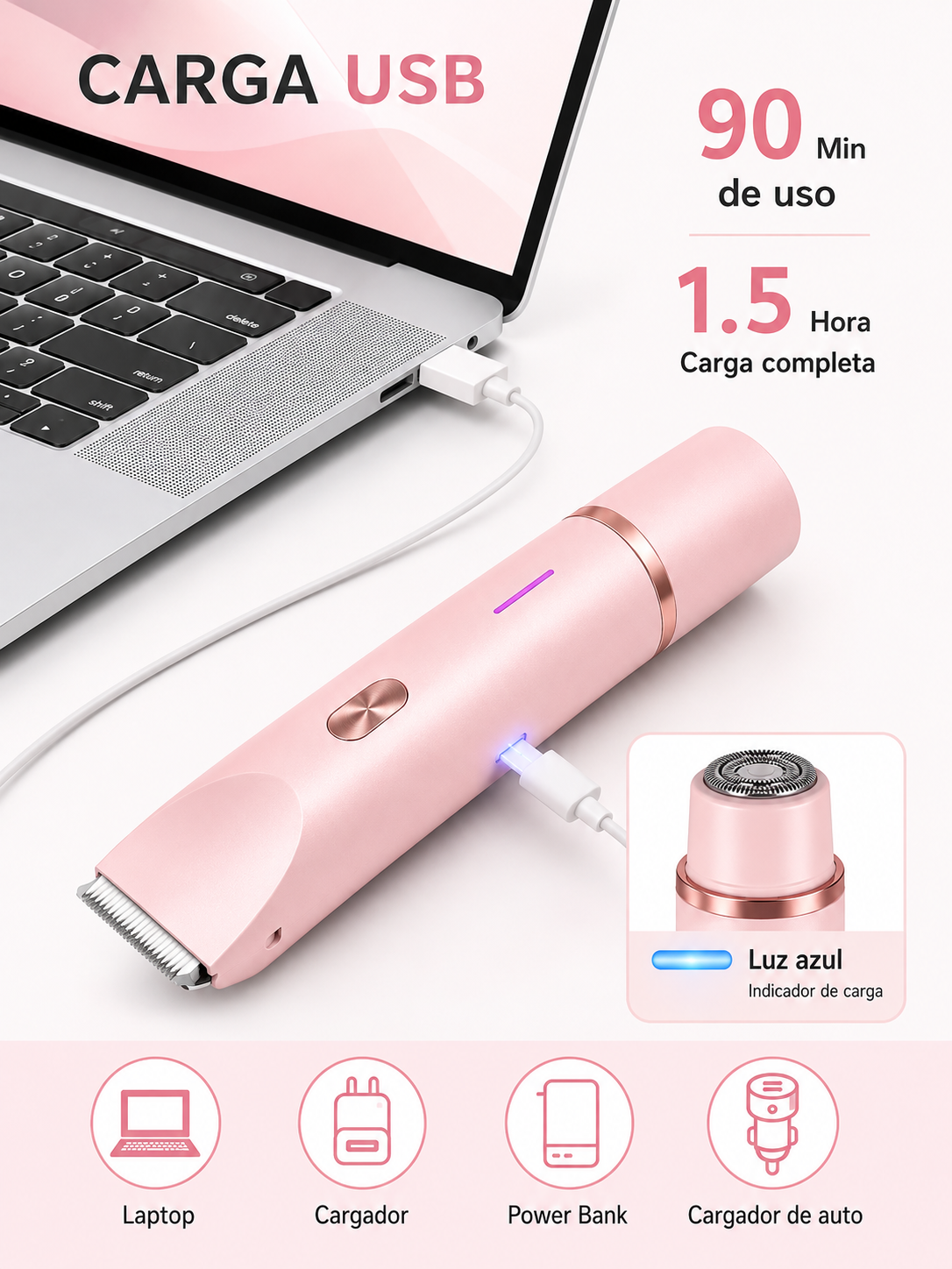 Depiladora Eléctrica 2 en 1