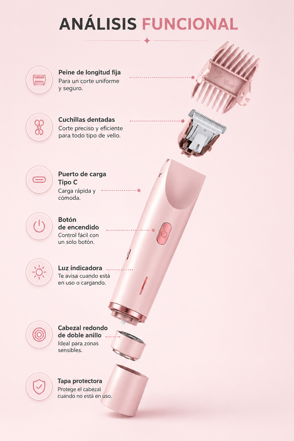 Depiladora Eléctrica 2 en 1