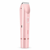 Depilador eléctrico doble cabezal Suave, color rosa, vista de tres cuartos