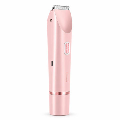Depilador eléctrico doble cabezal Suave, color rosa, vista de tres cuartos