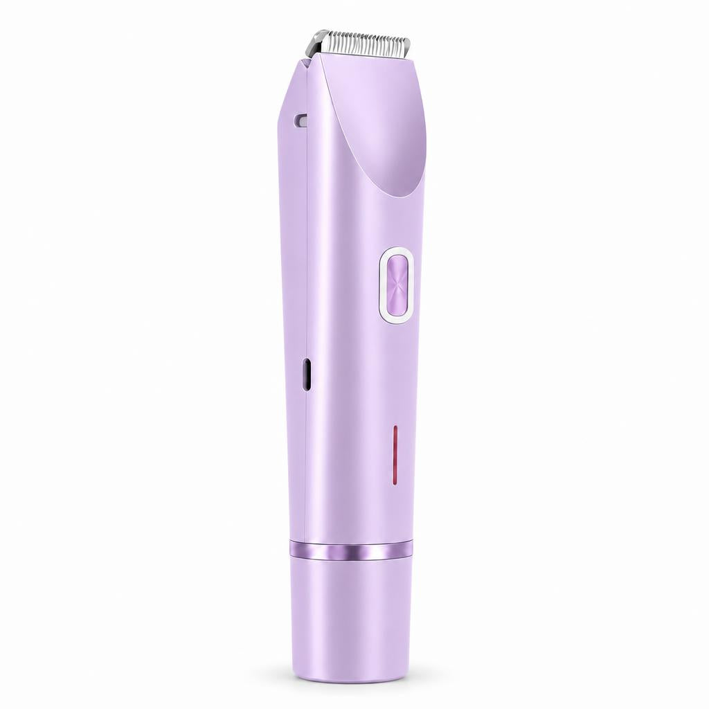 Depilador eléctrico Farvona, color lila, vista de tres cuartos